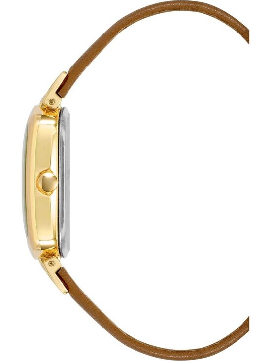 Nine West Women\'s Honey Brown And Gold Analog Strap Rectangular Bracelet Watch main image 4